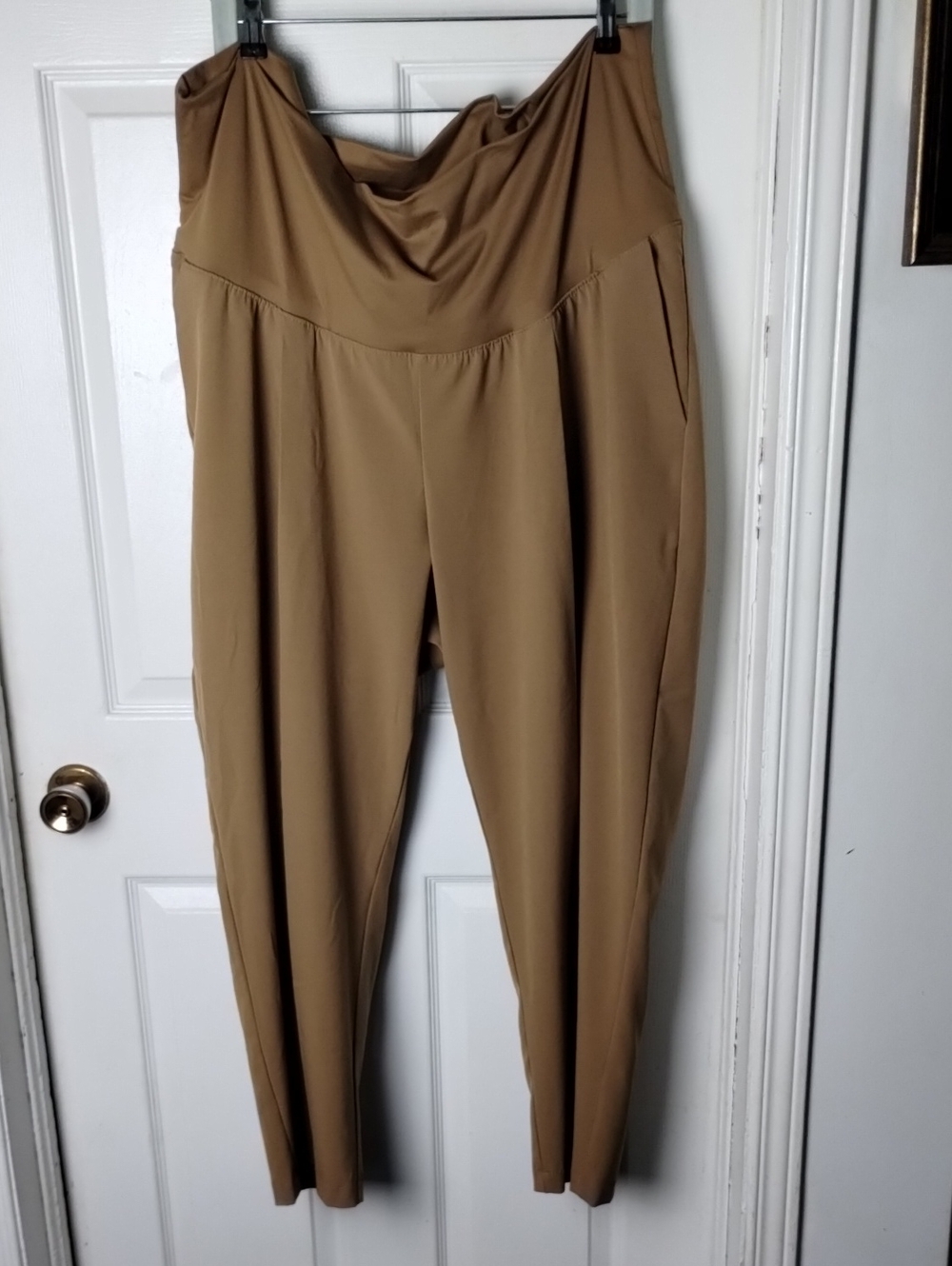 Old Navy Women's Camel High-Rise XXL Maternity Draped Tapered Trousers